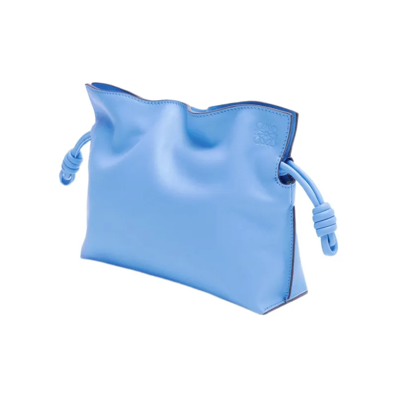 LOEWE Flamenco Clutch In Nappa Calfskin Mini Celestine Blue-3