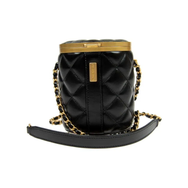 CHANEL Sheepskin Bucket Bag Crossbody Bag Women's Black-2