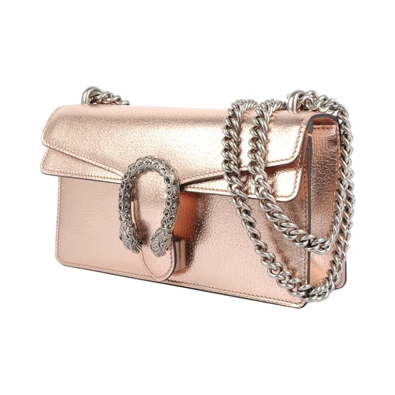 GUCCI Dionysus Leather Shoulder Bag Women's Champagne Gold-2