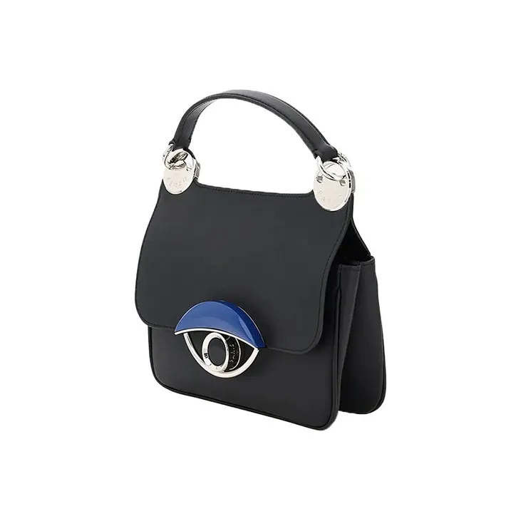 KENZO Leather Shoulder Bag Small Size Women's Blue & Black-1