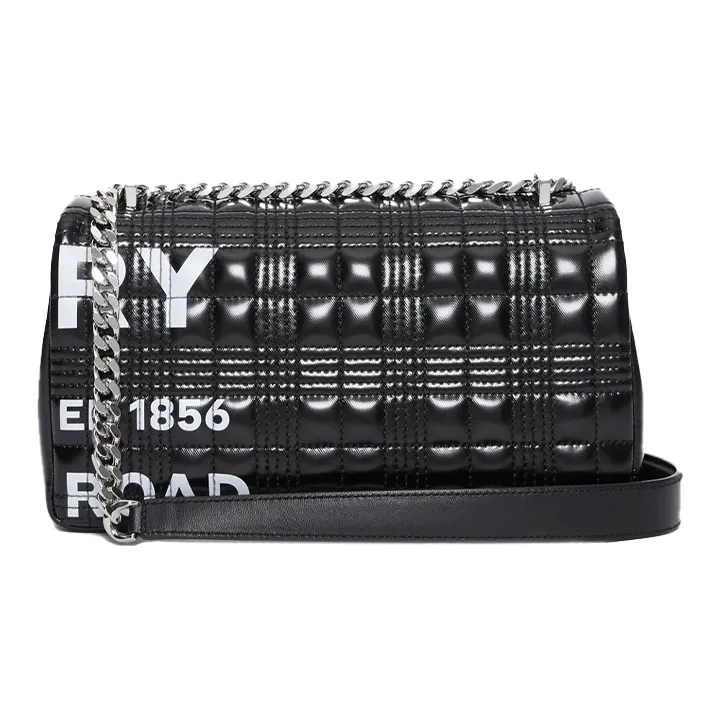 Burberry Lola Lola Bag Coated Canvas Crossbody Bag Shoulder Bag Small Size Women's Black-2