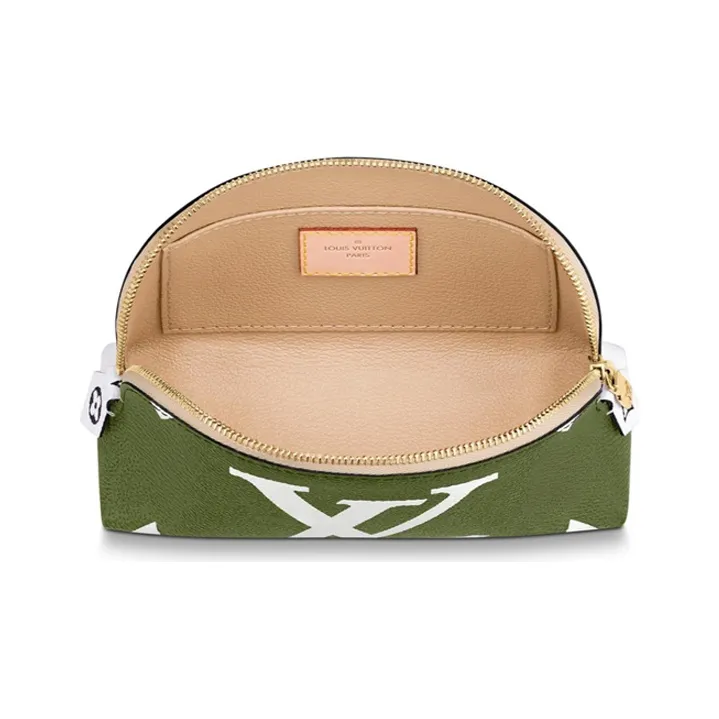LOUIS VUITTON Cosmetic Pouch Monogram Giant Khaki Green/Beige-3