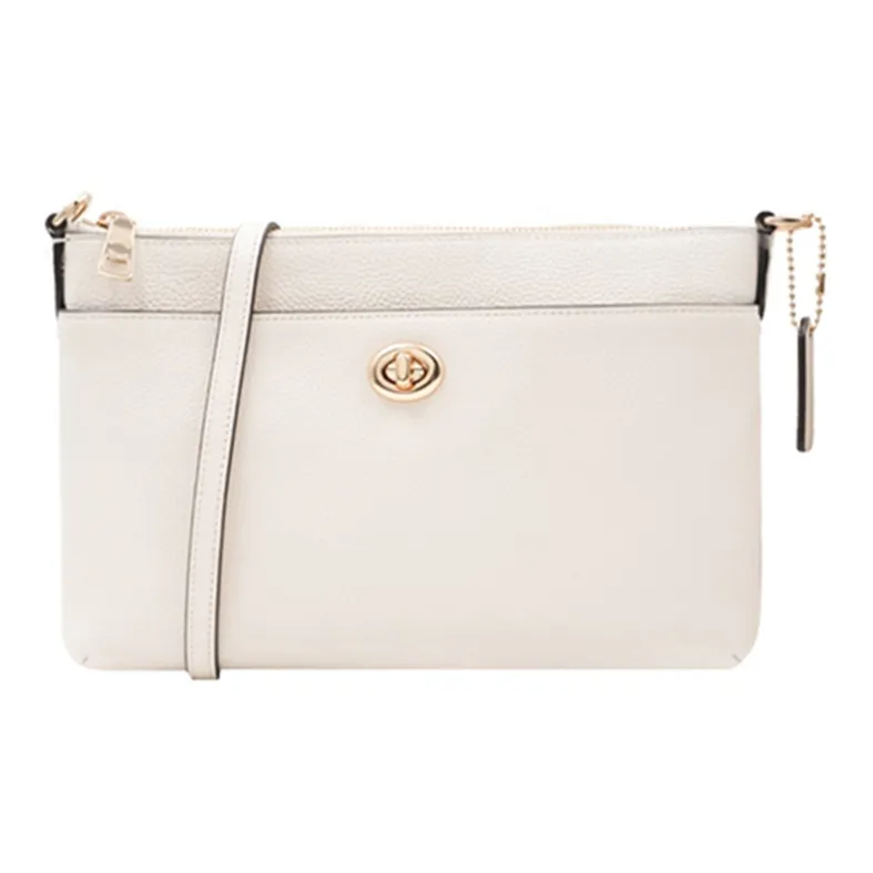 COACH Cow Leather Shoulder Bag Women's White-0