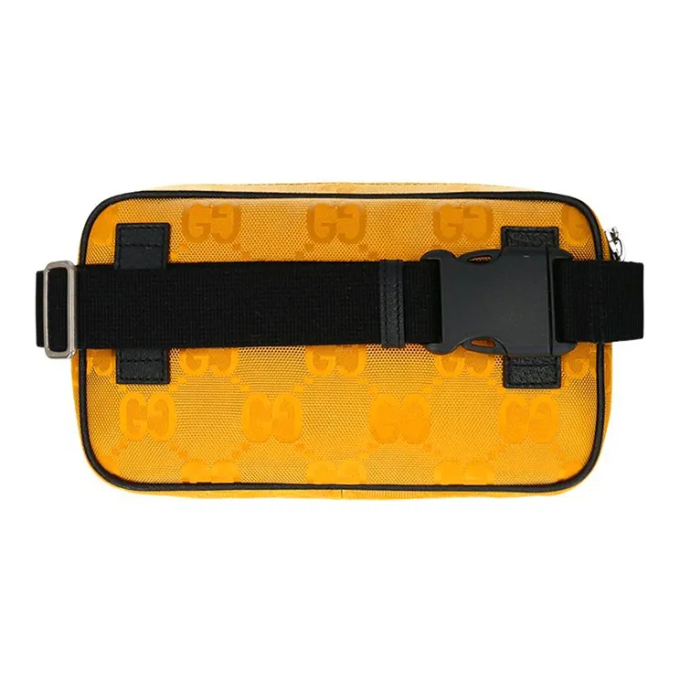GUCCI Nylon With Cow Leather Waist Bag Chest Bag Unisex Yellow/Black-2