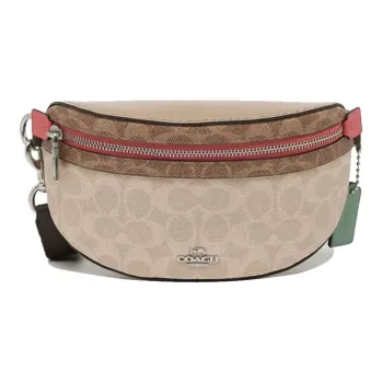 COACH Bethany Artificial Leather Crossbody Bags Fanny Pack Small Size Women's White Khaki Multicolor