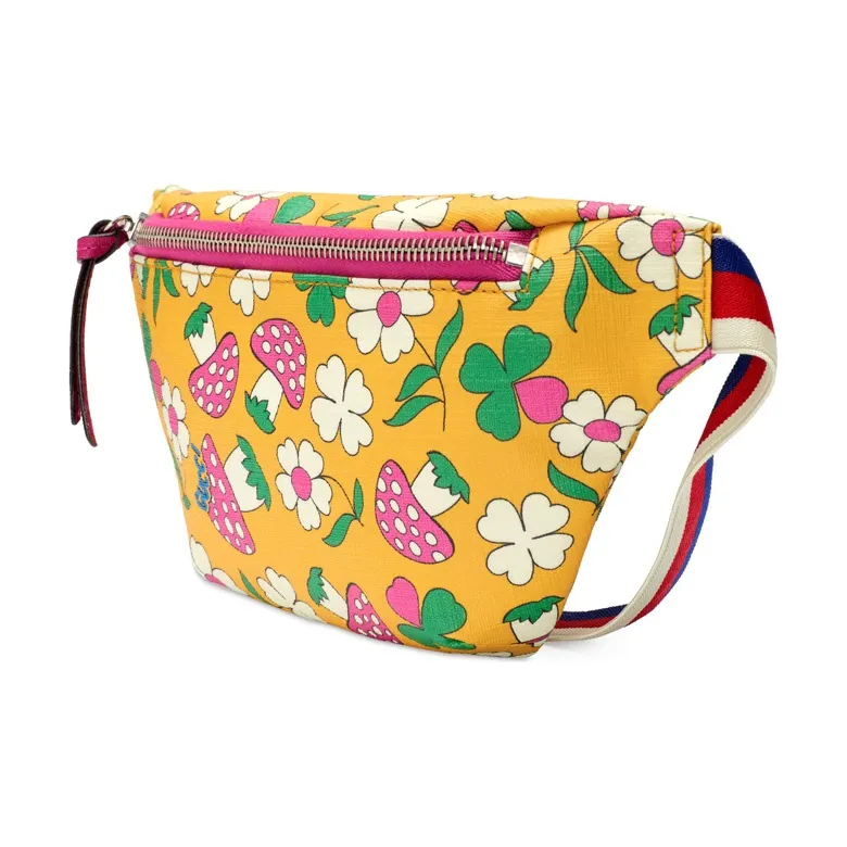 GUCCI Canvas With Leather Fanny Pack Sling Bags Kids' Bags Kids' Yellow/Fuchsia-1