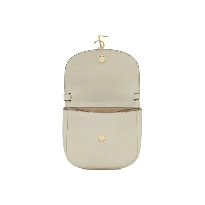 SAINT LAURENT KAIA Smooth Leather Saddle Bag, Crossbody Bag, Shoulder Bag Women's White-5