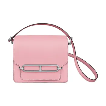 HERMES Roulis Swift Leather Pig Nose Bag Shoulder Bag Crossbody Bag Women's Cherry Blossom Pink