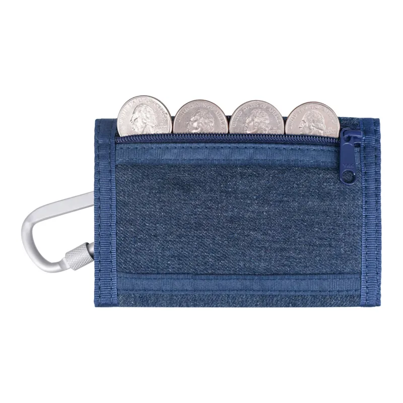 Rough Enough Canvas Canvas Bag Foldable Lanyard Halter Card Holder Wallet Unisex Denim Blue-3