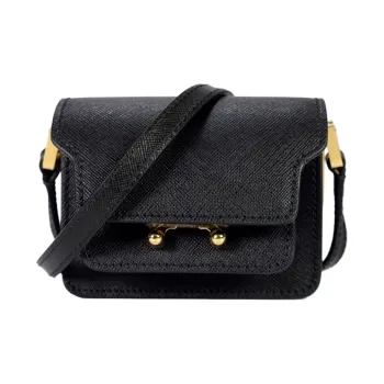 MARNI Trunk Calfskin Trunk Bag Small Square Bag Shoulder Bag Crossbody Bag Mini Women's Black