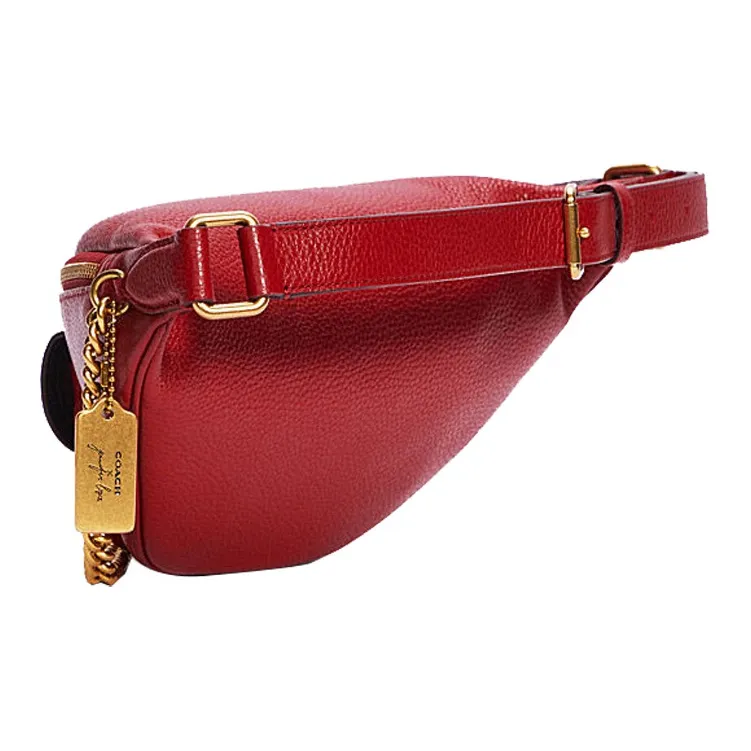 COACH Jennife Collaboration Leather Sling Bag, Fanny Pack Tubas Women's Red-1