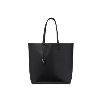 FANSIZHE Virtus Cow Leather Tote Bag Shopping Bag One Shoulder Handbag Men's Black