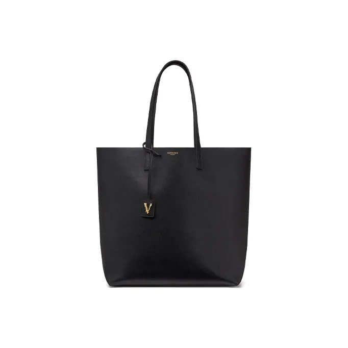 FANSIZHE Virtus Cow Leather Tote Bag Shopping Bag One Shoulder Handbag Men's Black-0