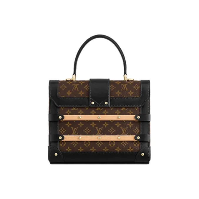 LOUIS VUITTON Trianon Series Canvas Shoulder Bag Crossbody Bag Handbag Women's Brown & Black-2