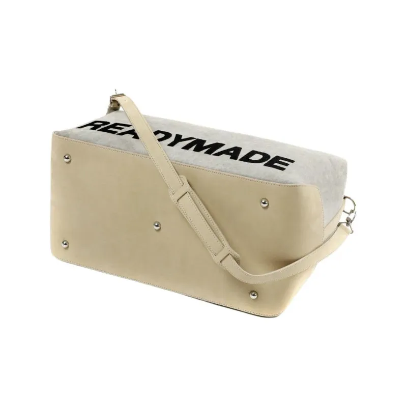 READYMADE Cotton With Leather One Shoulder Handbag Unisex White-4