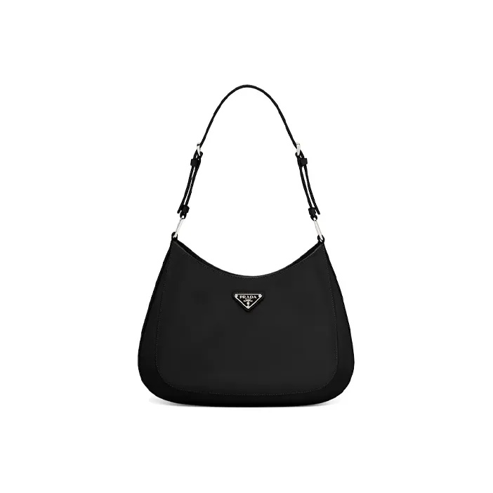 PRADA Cleo Shiny Leather Shoulder Bag Crossbody Bag Women's Black-0