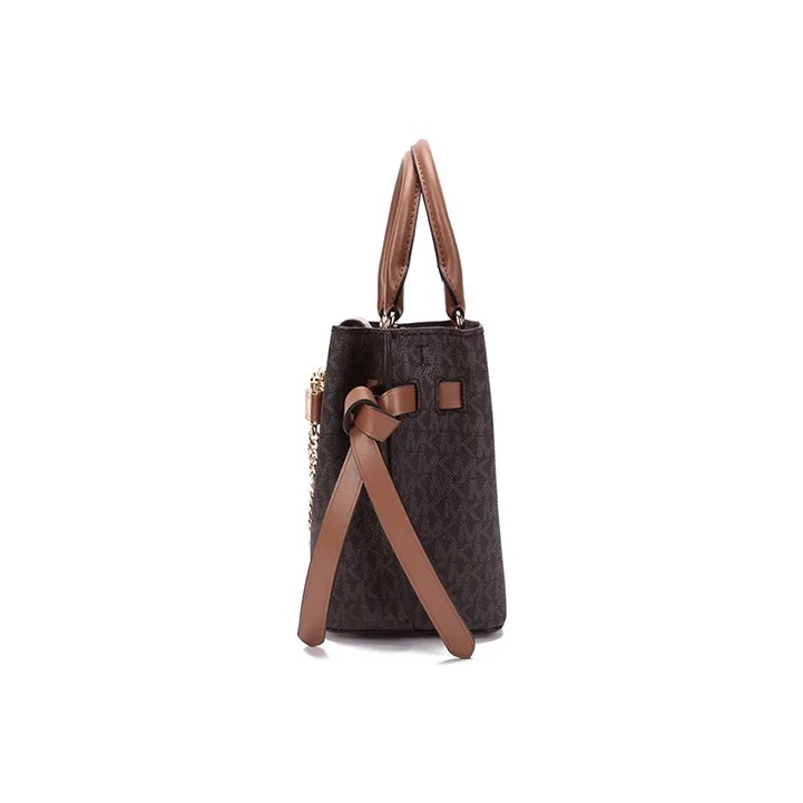 MICHAEL KORS Hamilton Legacy Cow Leather Shoulder Bags Handbags Small Size Women's Dark Brown/Acorn Brown-2