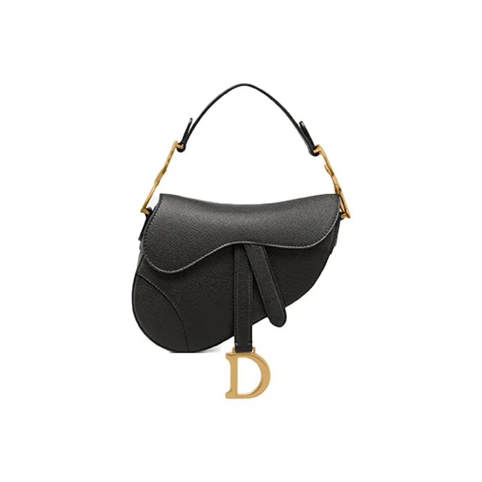 DIOR Saddle Grained Calfskin Saddle Bag, Handbag, Shoulder Bag Women's Black-0