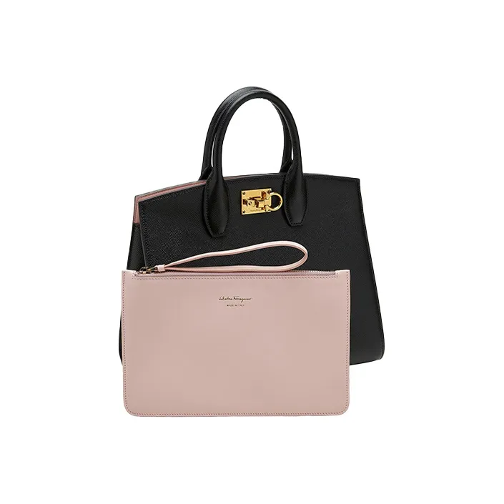 FERRAGAMO Calfskin Handbag Regular Women's Black-3
