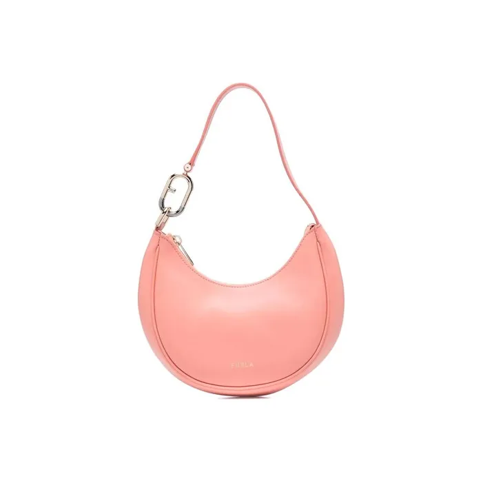 Furla Primavera Leather Dumpling Bag Shoulder Bag Small Size Women's Pink-0