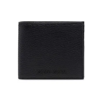 EMPORIO ARMANI Cow Leather Wallet Men's Black
