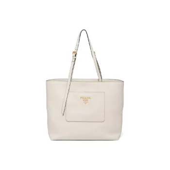 PRADA Calfskin Tote Bag Shopping Bag Handbag Shoulder Bag Crossbody Bag Women's White