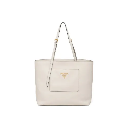 PRADA Calfskin Tote Bag Shopping Bag Handbag Shoulder Bag Crossbody Bag Women's White