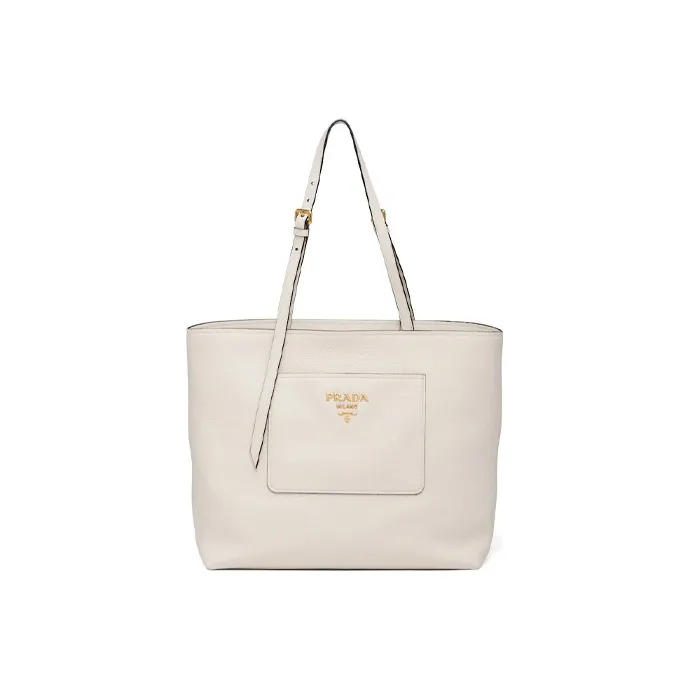PRADA Calfskin Tote Bag Shopping Bag Handbag Shoulder Bag Crossbody Bag Women's White-0