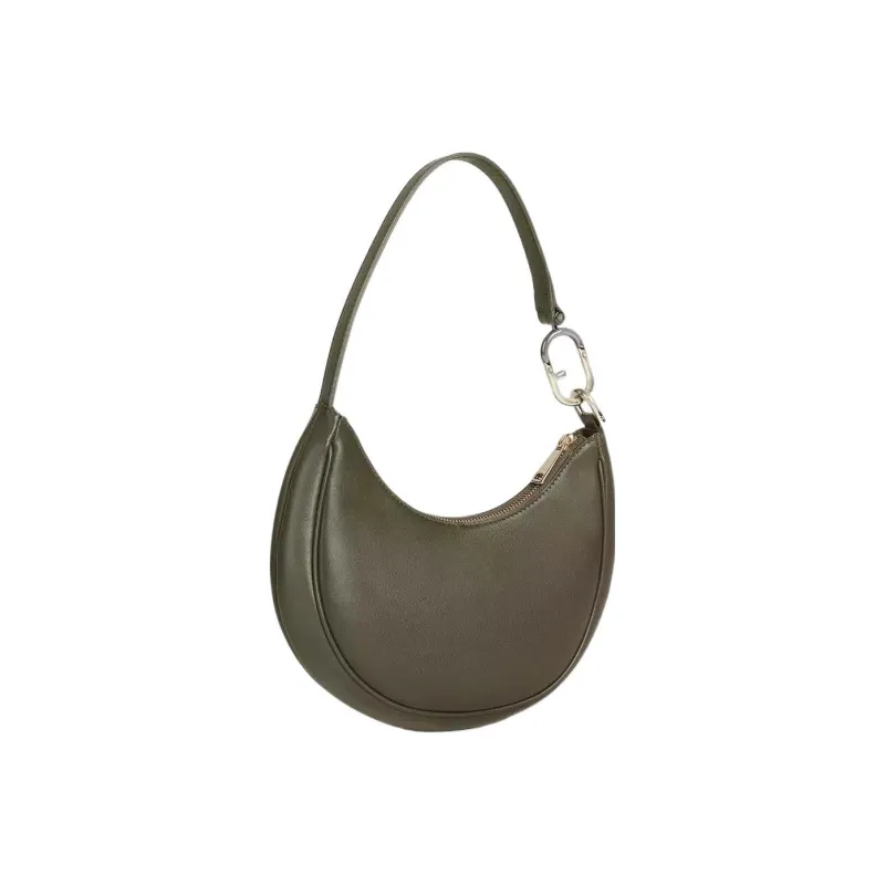 Furla Primavera Calfskin With Leather Shoulder Strap Crescent Moon Crossbody Bag Women's Sage Green-2