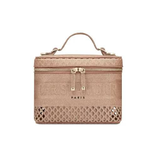 DIOR DiorTravel Fabric Handbag Toiletry Bag Handbag Makeup Bag Women's Nude Pink