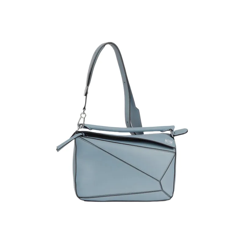 LOEWE Puzzle Calfskin Geometric Bag Puzzle Bag Handbag Shoulder Bag Crossbody Bag Medium Size Women's Haze Blue-1