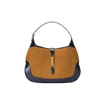 GUCCI Jackie 1961 Fabric With Leather Crescent Shoulder Bag Shoulder Bag Women's