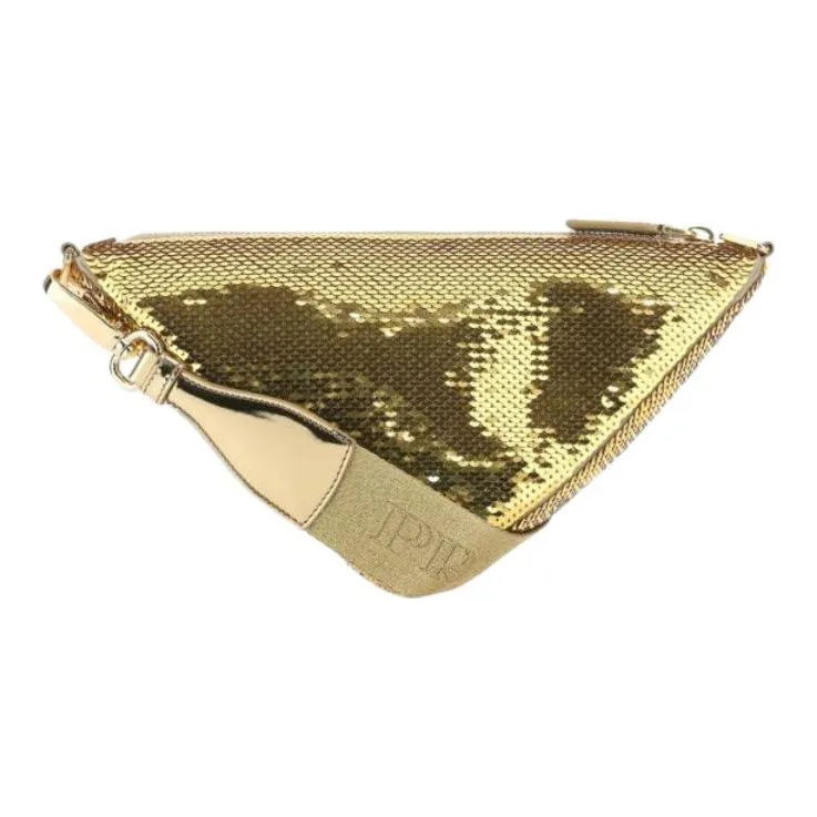 PRADA Leather Shoulder Bag Crossbody Bag Women's Gold-1