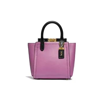 COACH Troupe Leather Tote Bag Shopping Bag Shoulder Bag Handbag Medium Size Women's Pink Purple