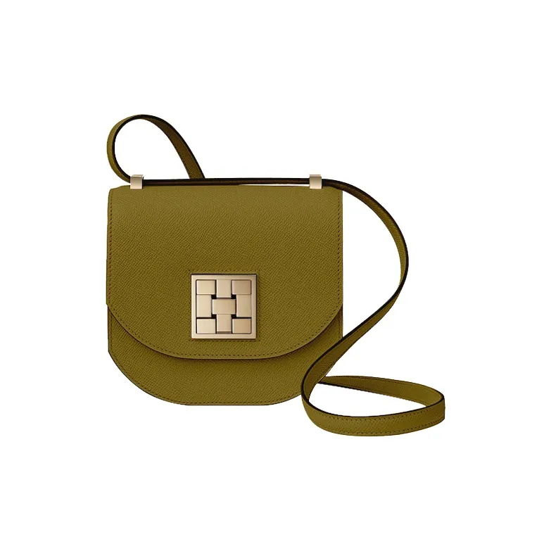 HERMES Mosaique Epsom Calfskin Shoulder Bag Crossbody Bag Women's 6T Toundra Tundra Green/Brown-0