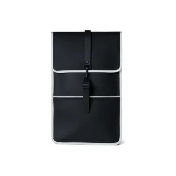 Rains Matte Water-Resistant PU Backpacks Regular Unisex Reflective Black