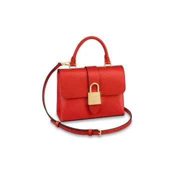 LOUIS VUITTON Locky Grained Cow Leather Portable Crossbody Bag Shoulder Bag Women's Red