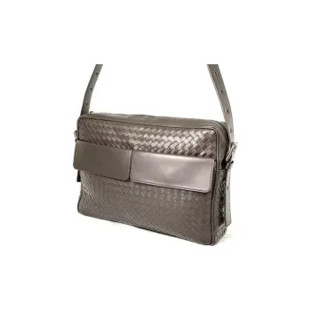 Bottega Veneta Leather Shoulder Bag Men's Dark Brown