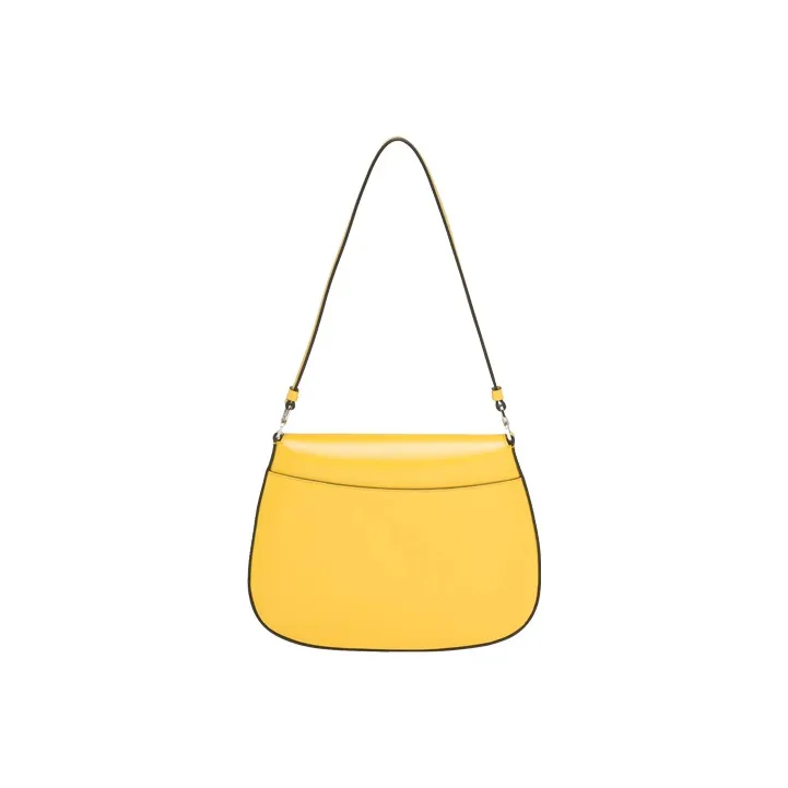 PRADA Cleo Leather Shoulder Bag Women's Bright Yellow-2