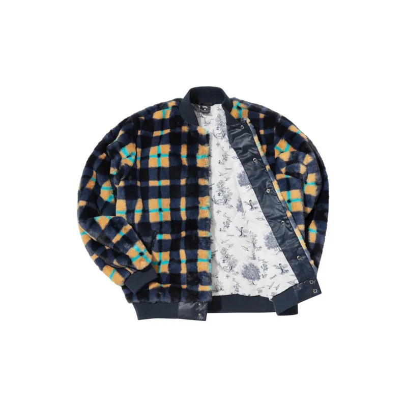 Nike SB Dunk High X Concepts Crossover Skateboard Sports Plush Plaid Jacket Asia Edition Colorblock Yellow-2