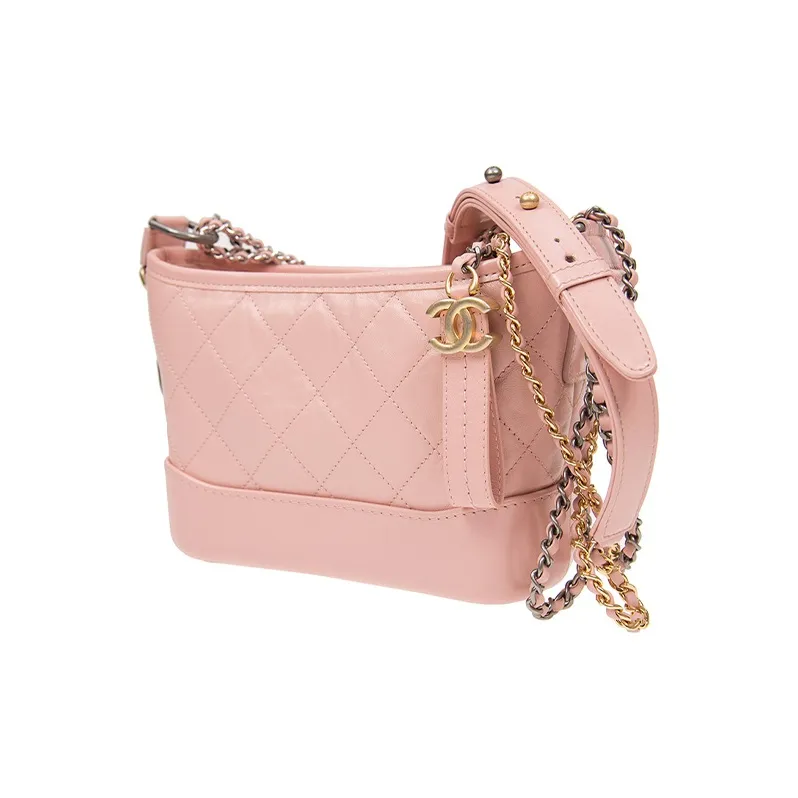 CHANEL Gabrielle Calfskin Hobo Bag, Handbag, Shoulder Bag, Crossbody Bag Trumpets Women's Light Pink-1