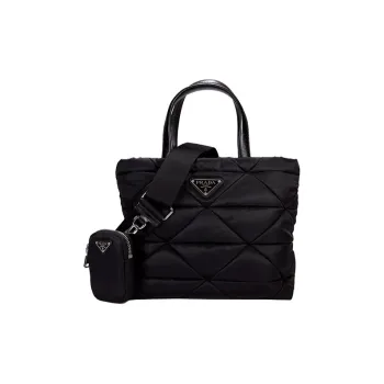 PRADA Filled Nylon Tote Bag, Shopping Bag, Shoulder Bag, Crossbody Bag, Handbag Women's Black