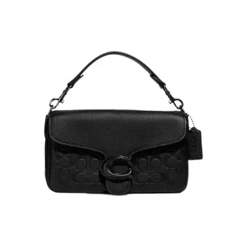 COACH Tabby Leather 2 in 1 Bag Portable Fanny Pack Crossbody Bag Large Size Men's Black