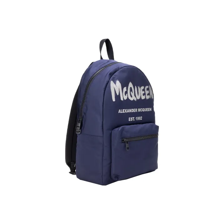 Alexander McQueen Nylon Fabric Backpack Unisex Blue-1
