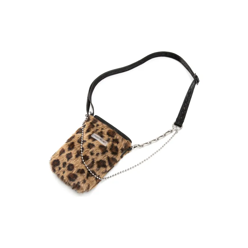 COMBACK Polyamide Shoulder Bag, Crossbody Bag Trumpets Women's Caramel Leopard Print-1