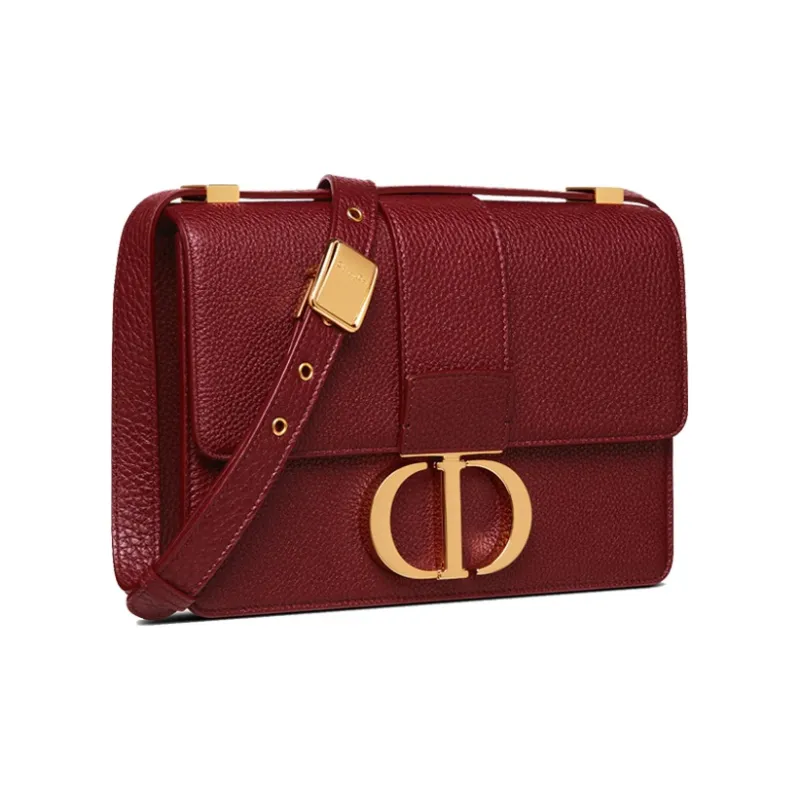 DIOR 30 Montaigne Collection Grained Calfskin Handbag, Shoulder Bag, Crossbody Bag Women's Brick Red-1