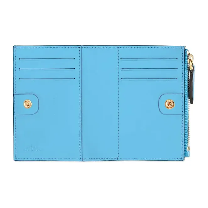 FENDI Baguette Calfskin Baguette Bag Wallet Medium Size Women's Blue/Multicolor-2