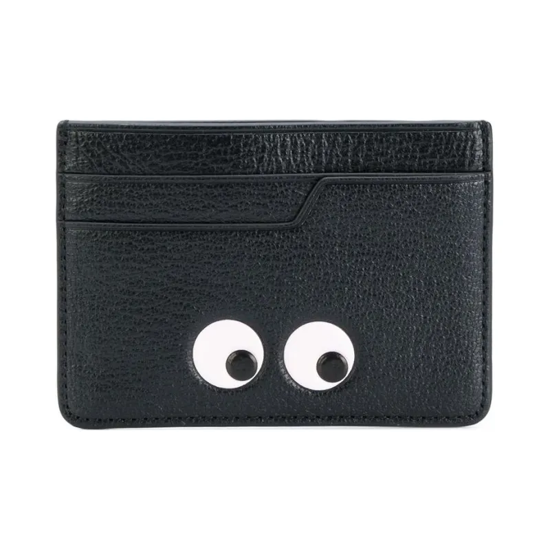 Anya Hindmarch Goatskin Card Holder, Coin Purse Women's Black-0