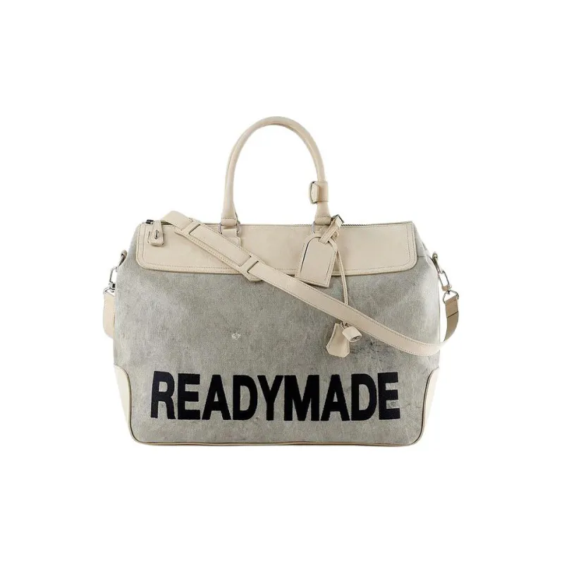 READYMADE Cotton With Leather One Shoulder Handbag Unisex White-0