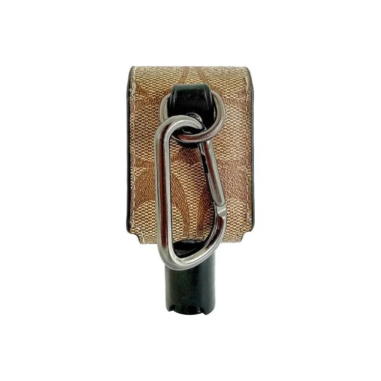 COACH Canvas With Leather And Delicate Calfskin Snap Buckle Protective Case And Pendant Bag Accessory Unisex Khaki-3